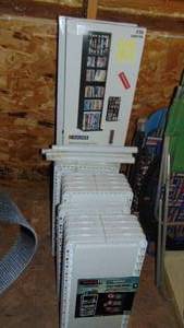 lot 340 image: 2- New Media Stands and 3- New Plastic Maxit Shelfs