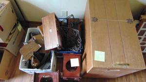 lot 414 image: Bookshelfs, Homemade Box on Wheels and Home Decor