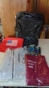 lot 451 image: Rolling Bag, Ponchos, USA Beijing Shirt