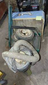 lot 31 image: Box Fan, Wheels, Shop Vacuum and 2 Jacks