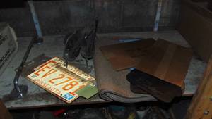 lot 45 image: New Pinto Mud Flips, License Plates, Skates and New Car Mats