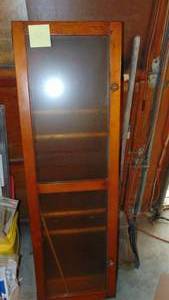 lot 469 image: Handcrafted Wood Wall Gun Cabinet