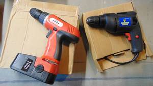 lot 503 image: 1- Rechargeable Drill and 1- Electric Drill