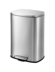 lot 116 image: Qualiazero 13.2-Gallon Stainless Steel Rectangular Step Trash Can
