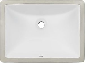 lot 121-BL image: 18 Square White Porcelain Undermount Bathroom Vanity Sink Ceramic NEW