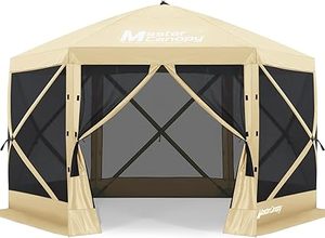 lot 221-BL image: Escape Shelter Portable Screen House Room Pop up Gazebo Outdoor Camping Tent with Carry Bag(12x12, Beige)