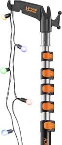 lot 231-BL image: 5-24 ft Long Telescopic Extension Pole with Utility Hook  Telescoping Pole for Christmas Lights Installation, String Lights, Birdfeeders  Lightweight and Sturdy  Christmas Light Pole with Hook