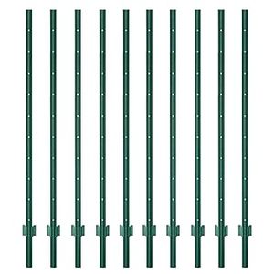 lot 235-BL image: Fence Posts Sturdy Duty Metal Fence Post,U Post for Fencing in Garden Yard and Outdoor Wire-Pack of 10 (6 Feet)