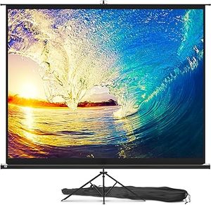 lot 288-BL image: Projector Screen with Stand 120 inch - Indoor and Outdoor Projection Screen for Movie or Office Presentation - 43 HD Premium Wrinkle-Free Tripod Screen