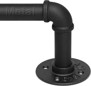 lot 290-BL image: Curtain Rods for Windows 48 to 84 Inch, 1Black Curtain Rod Industrial Wrap Around,Adjustable Heavy Duty Blackout Curtain Rods for Ceiling,Bedroom,Outdoor Patio