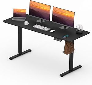 lot 336-BL image: Adjustable Stand Up Desk Standing Desk, 63x24 Inches Home Office Desk with Memory Preset, Computer Workstation Splice Black Top  Black Frame