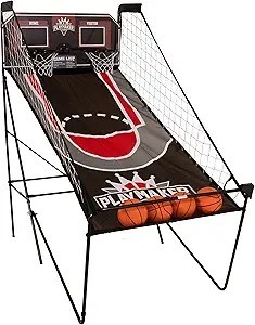 lot 59-BL image: Play Maker Double Shootout Basketball Game Includes 4 Game-Ready Basketballs and Air Pump and Needle, Black
