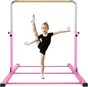 lot 146-OR image: Gymnastics Training Bar- Height Adjustable 3 to 5 Horizontal Kip Bar for Kids