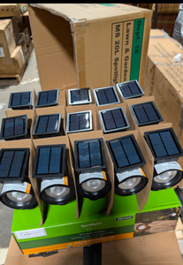 lot 251-BL image: Outdoor Expressions Black 15 Lumens Plastic Floodlight Solar Path Light Pack of 12