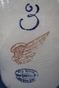 lot 17 image: 3 GALLON REDWING CROCK