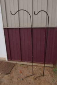 lot 78 image: 2 BLACK STEEL PLANT HOOKS