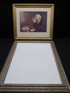 lot 111 image: VINTAGE PICTURE GRACE LITHOGRAPH AND ANTIQUE FRAME