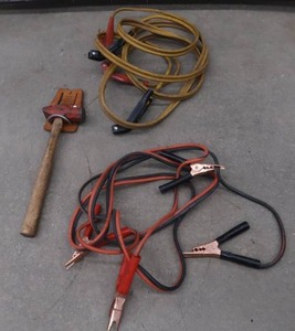 lot 97I image: JUMPER CABLES AND BLACKSMITH HAMMER