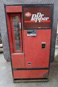 lot 123 image: VINTAGE DR PEPPER VENDALATOR VENDING MACHINE