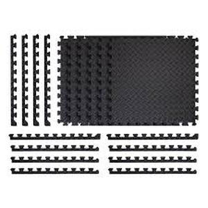 lot 6 image: Lot of  TrafficMaster Black 24 in. W x 24 in. L x 0.47 in. Foam Interlocking Gym Floor Tiles (6 TilesPack) (24 sq. ft.) Customer Returns See Pictures