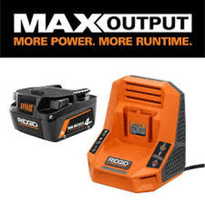 lot 26 image: RIDGID 18V 4.0 Ah MAX Output Starter Kit with Rapid Charger Customer Returns See Pictures