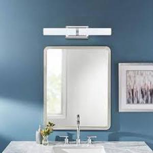 lot 36 image: Home Decorators Collection Rolande 100-Watt Equivalent Polished Nickel LED Vanity Light with Tube Etched Glass    Customer Returns See Pictures