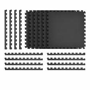 lot 40 image: Lot of Norsk Black 24 in. x 24 in. x 0.47 in. Foam Interlocking Floor Mat (6-Pack)   Customer Returns See Pictures