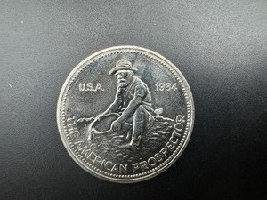lot 56 image: 1984 BU 1 Oz. Silver Engelhard Prospector -- Hard to Find