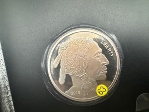 lot 63 image: 2015 Five Ounce .999 Silver Buffalo Round