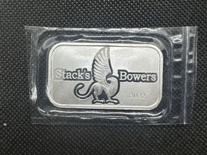 lot 68 image: 2023 BU Stacks & Bowers 1 Oz. Silver Bar