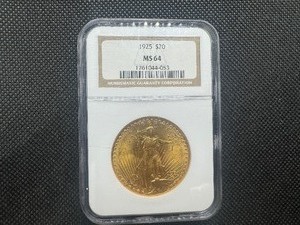 1925 St. Gaudens $20.00 Double Eagle Coin NGC MS64 - NGC Price Guide is $3725