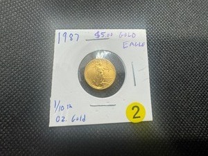 1987  $5.00 Gold Eagle (1/10 Ounce) of .999 Gold