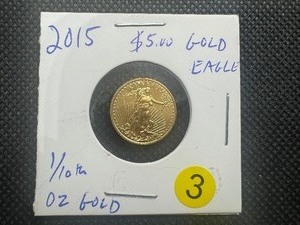 2015  $5.00 Gold Eagle (1/10 Ounce) of .999 Gold