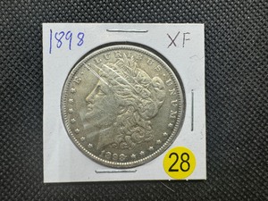 lot 28 image: 1898 Morgan Silver Dollar Marked XF When Purchased