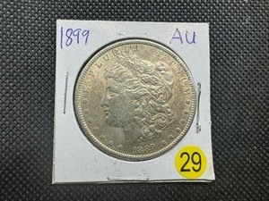 lot 29 image: 1889 Morgan Silver Dollar Marked AU When Purchased