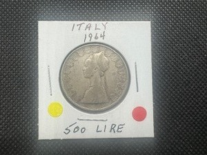 lot 83 image: Silver Italy 1964 500 Lire