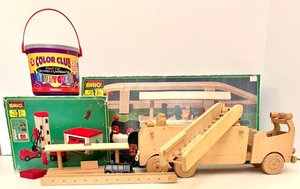 lot 134 image: Brio Wooden Train Set, Fire Truck, and Assorted Toys Collection