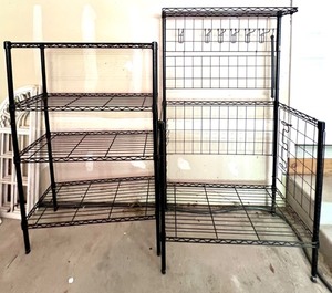 lot 286 image: Set of 2 Wire Shelving and Rack Units