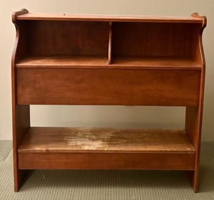 lot 147 image: Vintage Wooden Bookshelf with Dual Shelves
