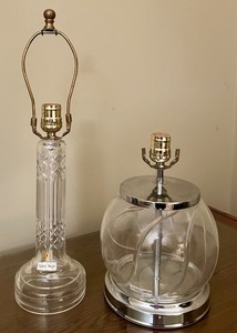 lot 150 image: Pair of Vintage Glass Tyrone Table Lamp Bases