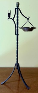 lot 151 image: Antique Cast Iron Candle Holder with Ashtray