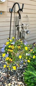 lot 195 image: Vibrant Mixed Color Hanging Flower Basket with Hook