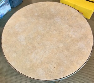 lot 278 image: Vintage Folding Round Card Table with Metal Legs