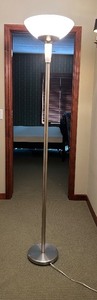 lot 285 image: Stainless Steel Floor Lamp with Frosted Glass Shade