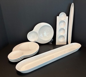lot 67 image: Set of ASA Selection Porcelain Serving Dishes from Germany including Dishes for Herbed Olive Oil