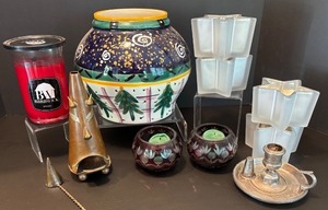 lot 225 image: Collection of Decorative Pot with Candle Holders and Sconces