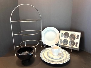 lot 233 image: ASA and Pillvuyt Porcelain Dinnerware and Serving Set