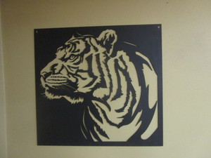 lot 112 image: Tiger Steel Sign 24x26