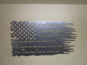 lot 119 image: 2nd Amendment American Flag Steel Sign 18x34