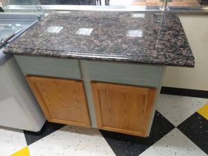 lot 11 image: Wood Cabinet With Granite Slab